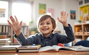 Enfant motivé et enthousiaste à apprendre