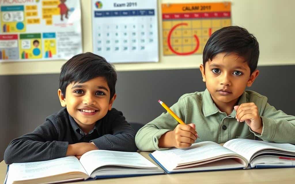 Enfants préparés pour leurs examens