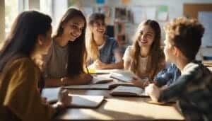 Étude de groupe au collège
