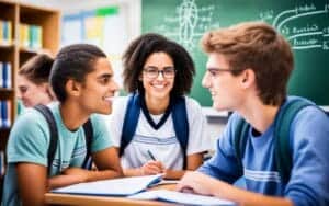 a group of students in a classroom
