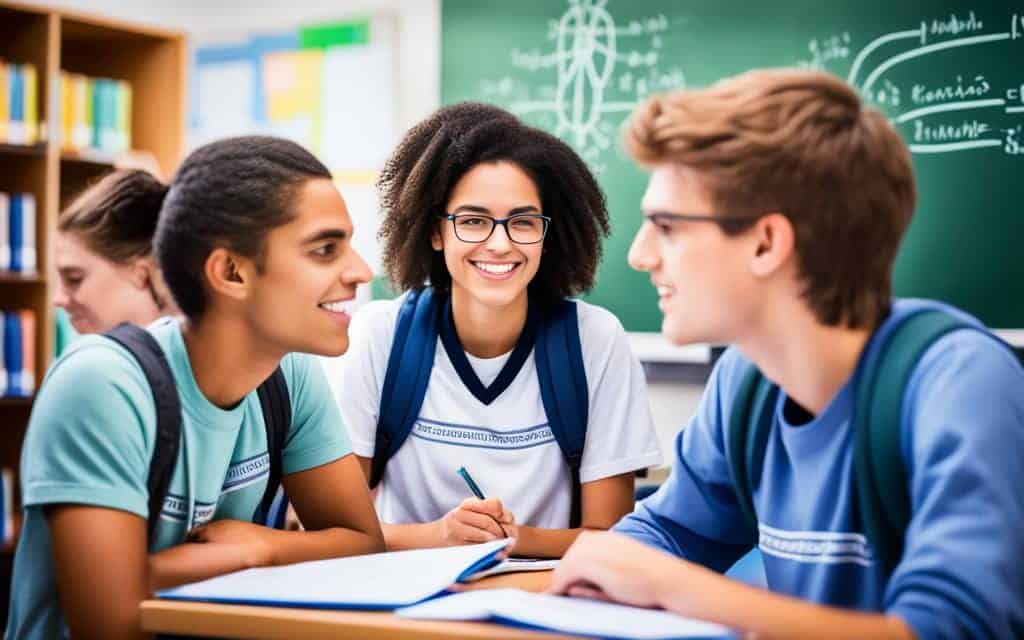 a group of students in a classroom