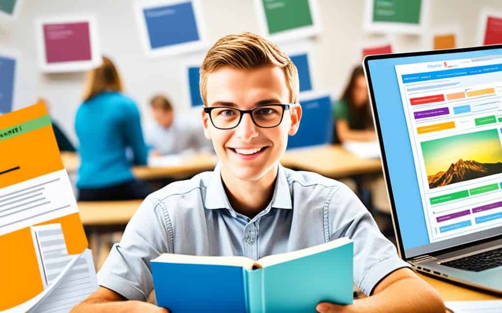a man holding a book and smiling