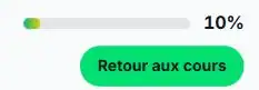 Indicateur d’avancement de la leçon de français à 10 %